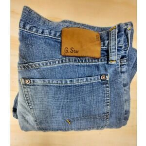 G-Star Raw 3301 Straight Leg Jeans Mens 32x30 Blue Denim Faded